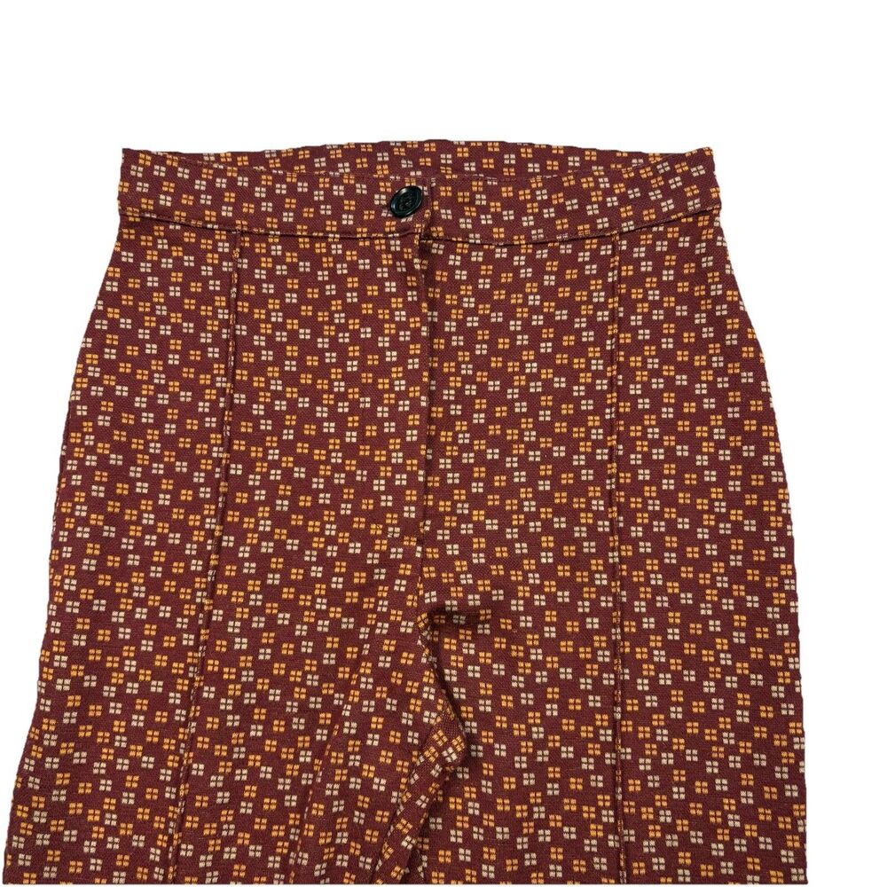 Free People High Waisted 70s Retro Geometric Knit Trousers - Size 0